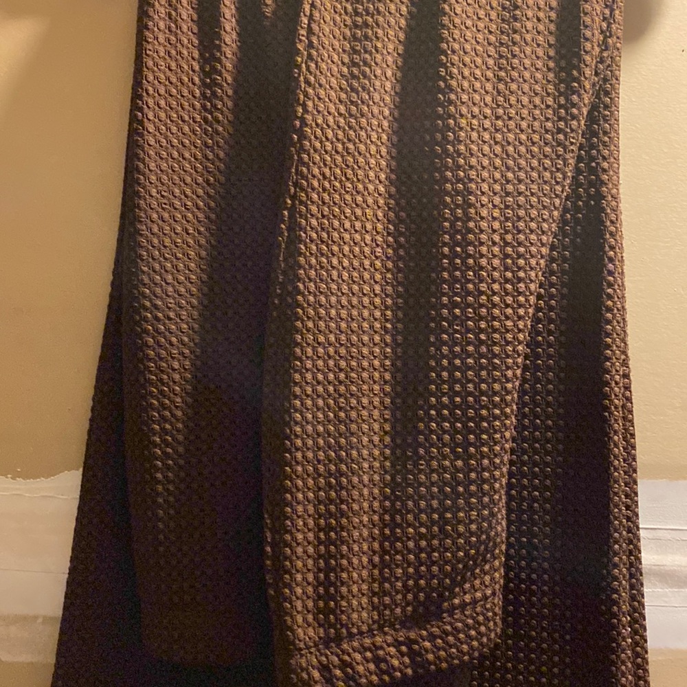 Divided Brown Textured Wide-Leg Pants
